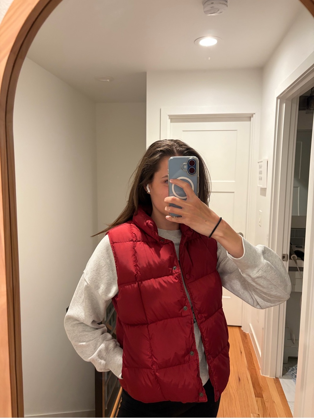 L.L. Bean Red Quilted Puffer Vest